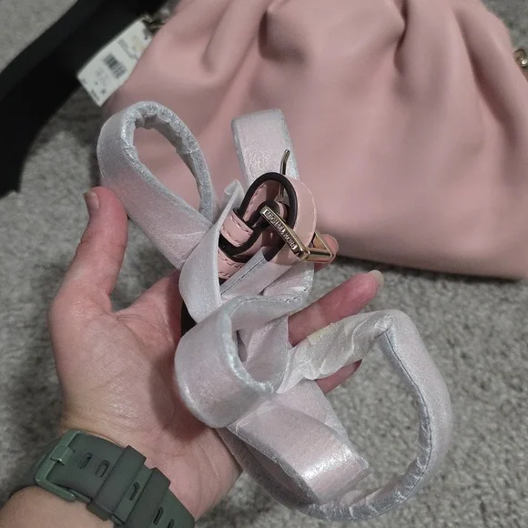 Michael Kors Small Nola Chain Clutch Shoulder Crossbody Bag Smokey Rose Pink - Picture 6 of 16